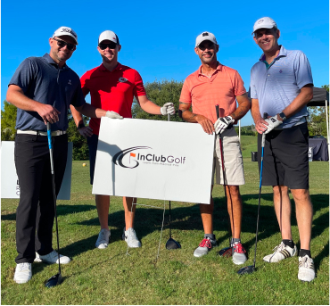 Golfers sponsored by InClubGolf at golfing event